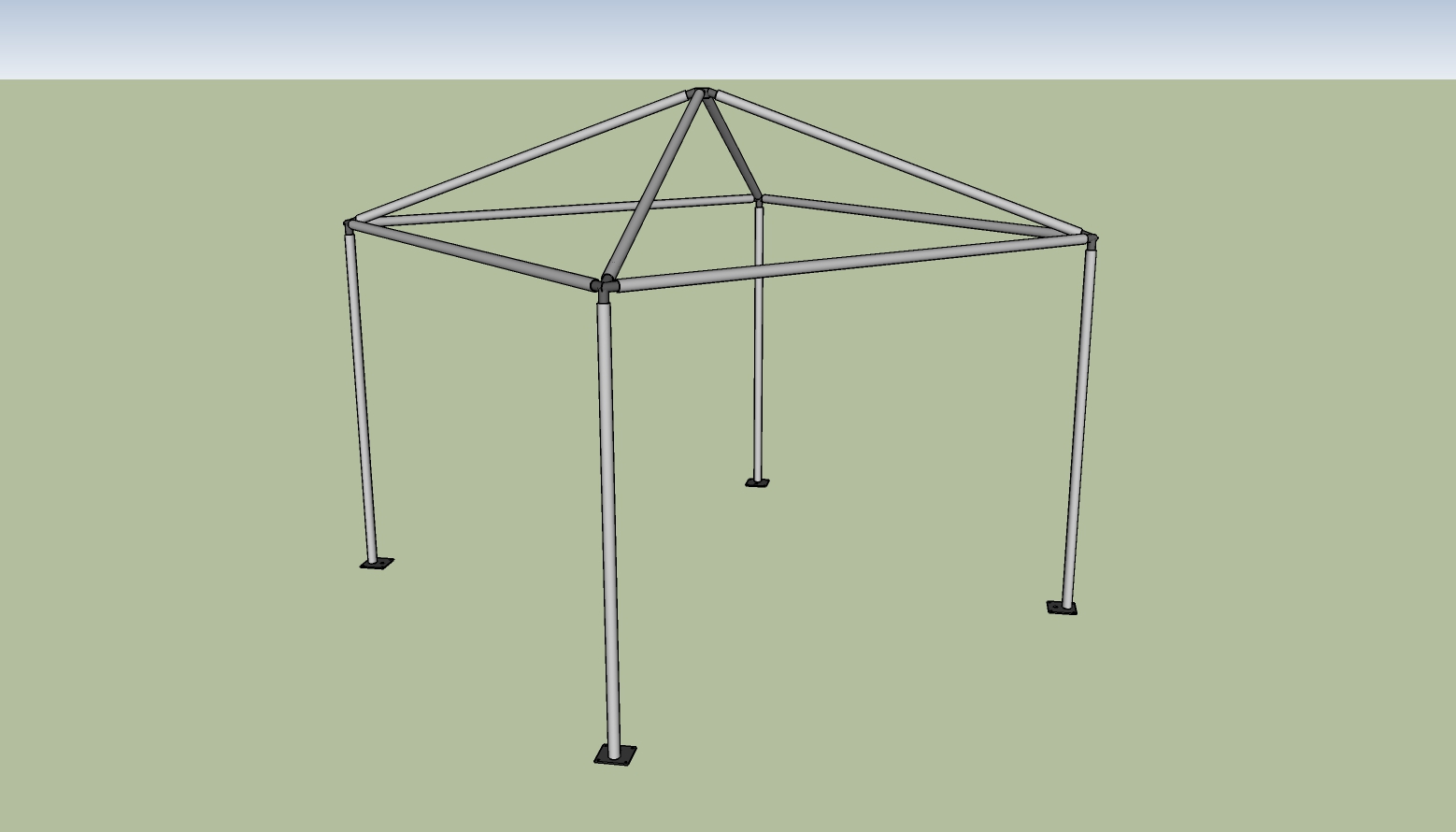 10x10 frame tent corner view